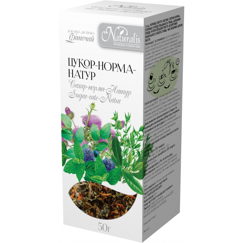 Фіточай Цукор-норма-Натур, 50г – ТМ Натураліс